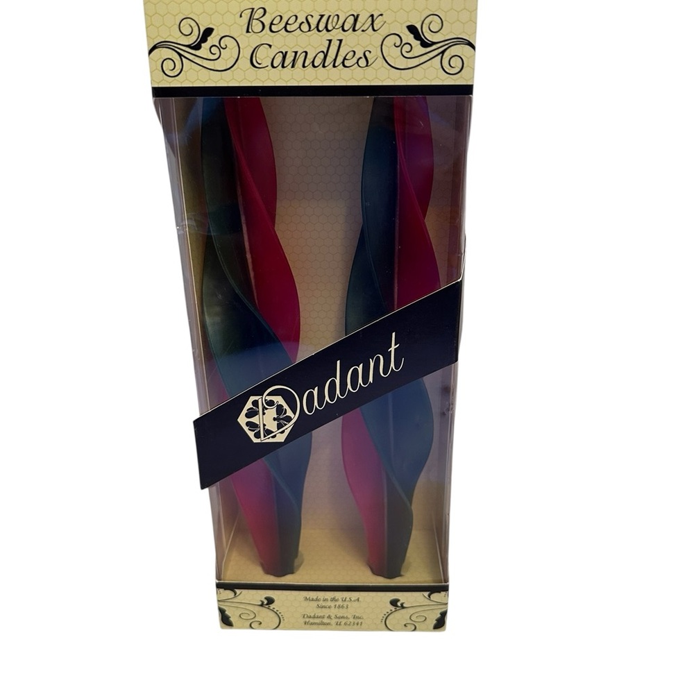 Dadant Beeswax Spiral Candles Red and Green